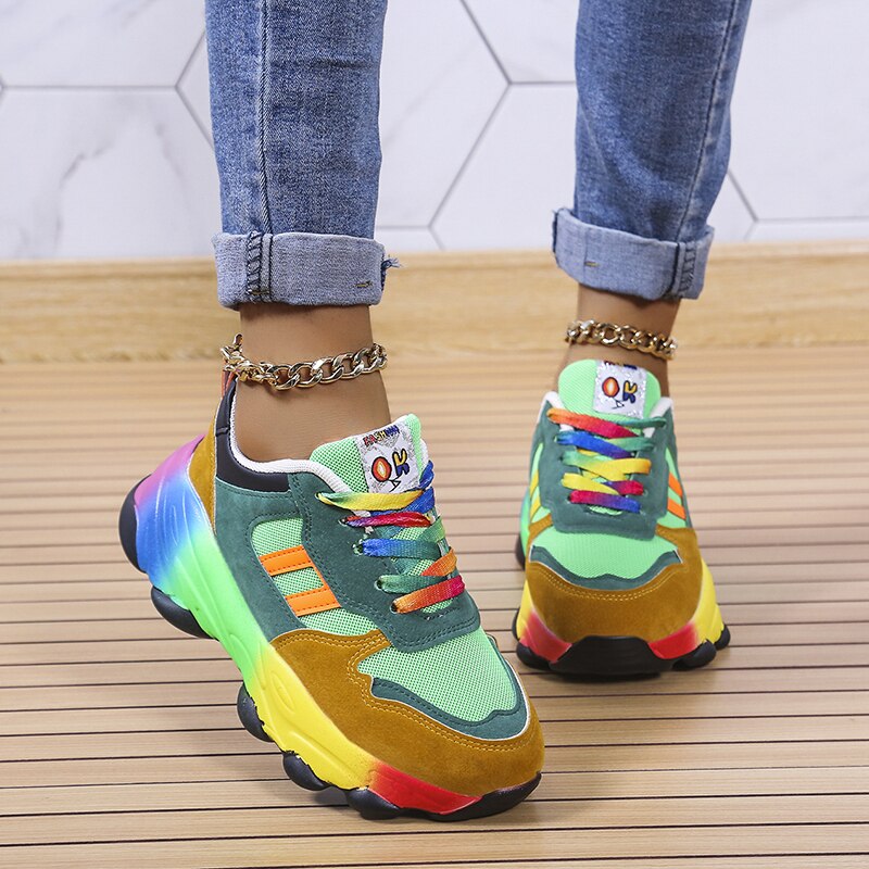 WOLFF - SwiftStep Bequeme Regenbogen Turnschuhe