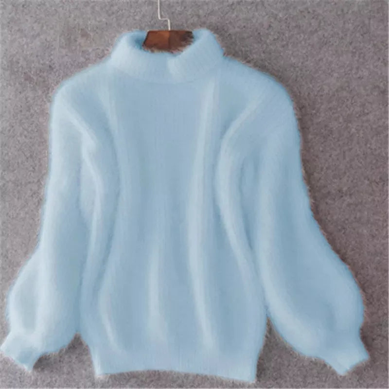 WOLFF | Pullover im Vintage-Angora-Stil: Locker gestrickt und schlicht.