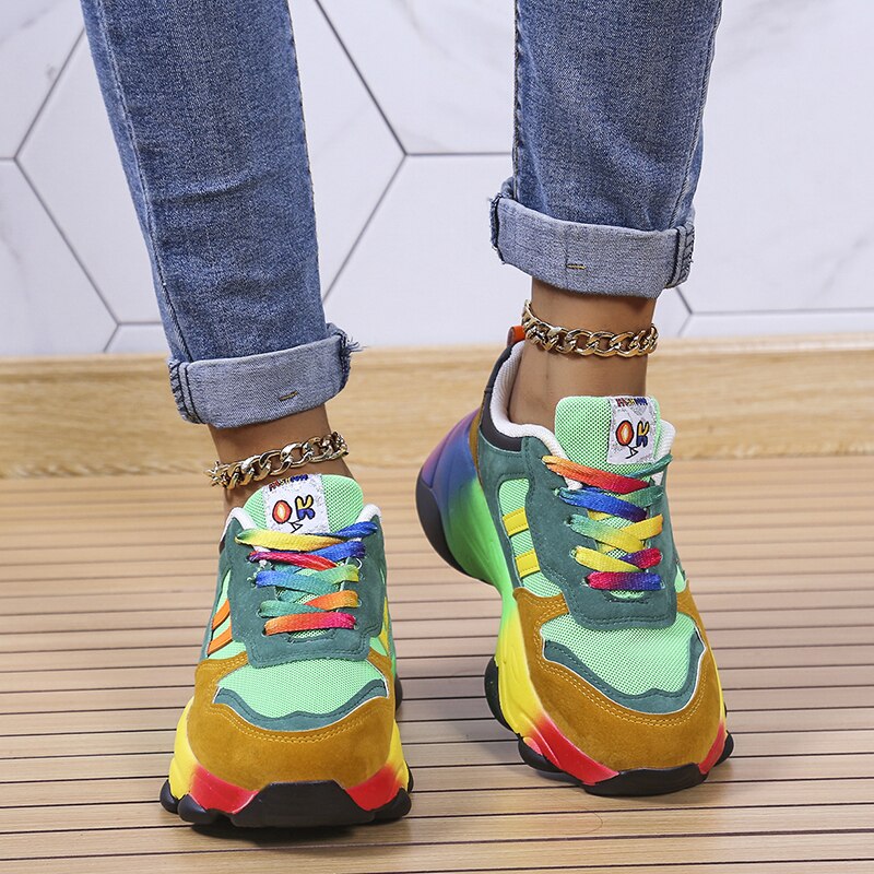 WOLFF - SwiftStep Bequeme Regenbogen Turnschuhe