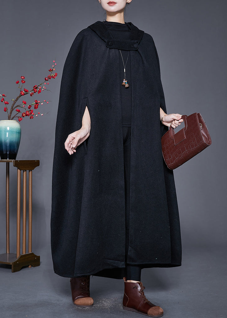 Leyla | Plus Size Kapuze Übergröße Wolle Trench Mantel Ärmel