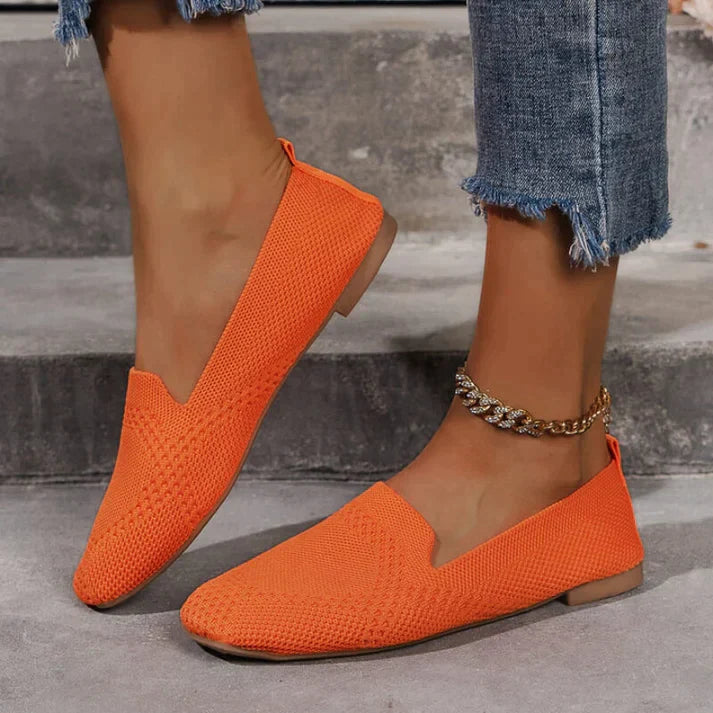 Orange elegante flache schuhe für frauen