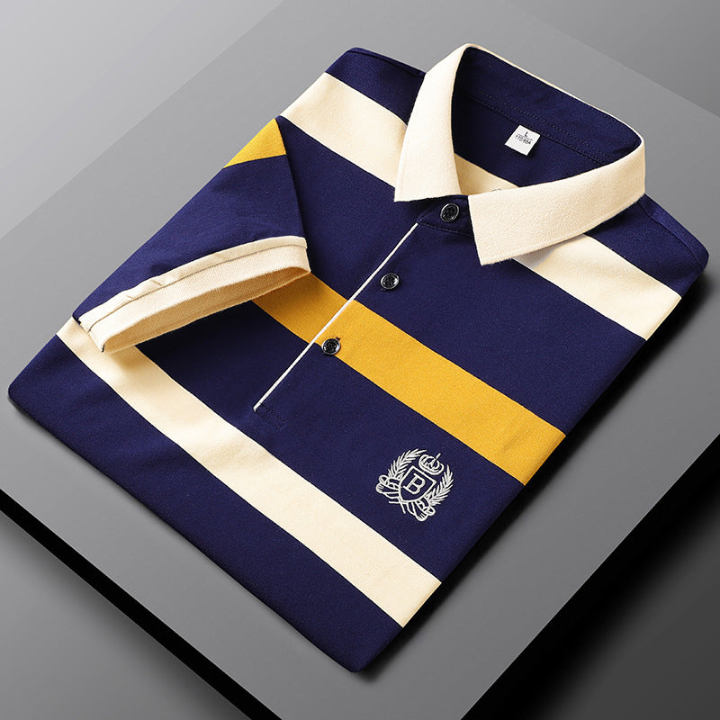 WOLFF Striped Premium Men's Polo | Klassischer Stil | Gesticktes Logo