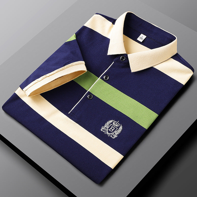 WOLFF Striped Premium Men's Polo | Klassischer Stil | Gesticktes Logo