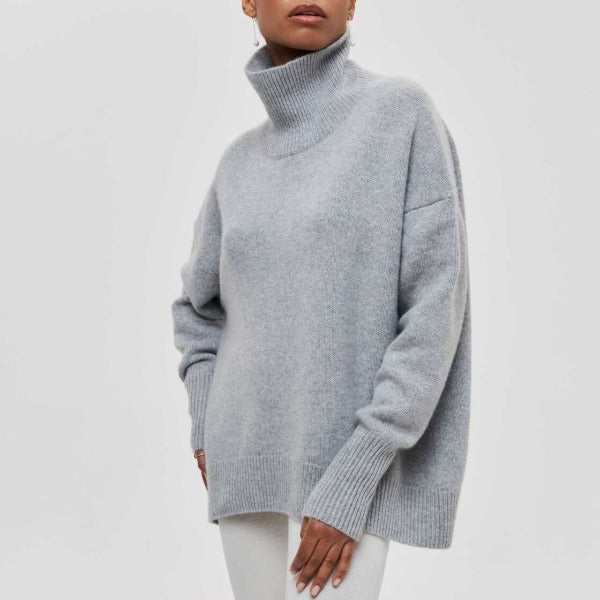 WOLFF Cotton - übergroßer Pullover mit Rollkragen