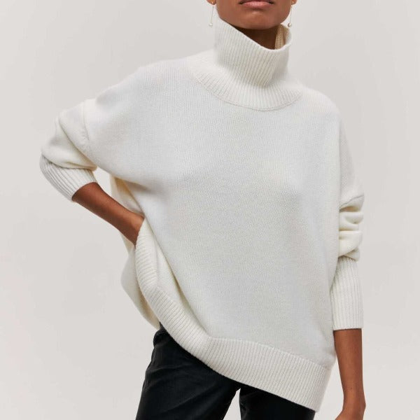 WOLFF Cotton - übergroßer Pullover mit Rollkragen