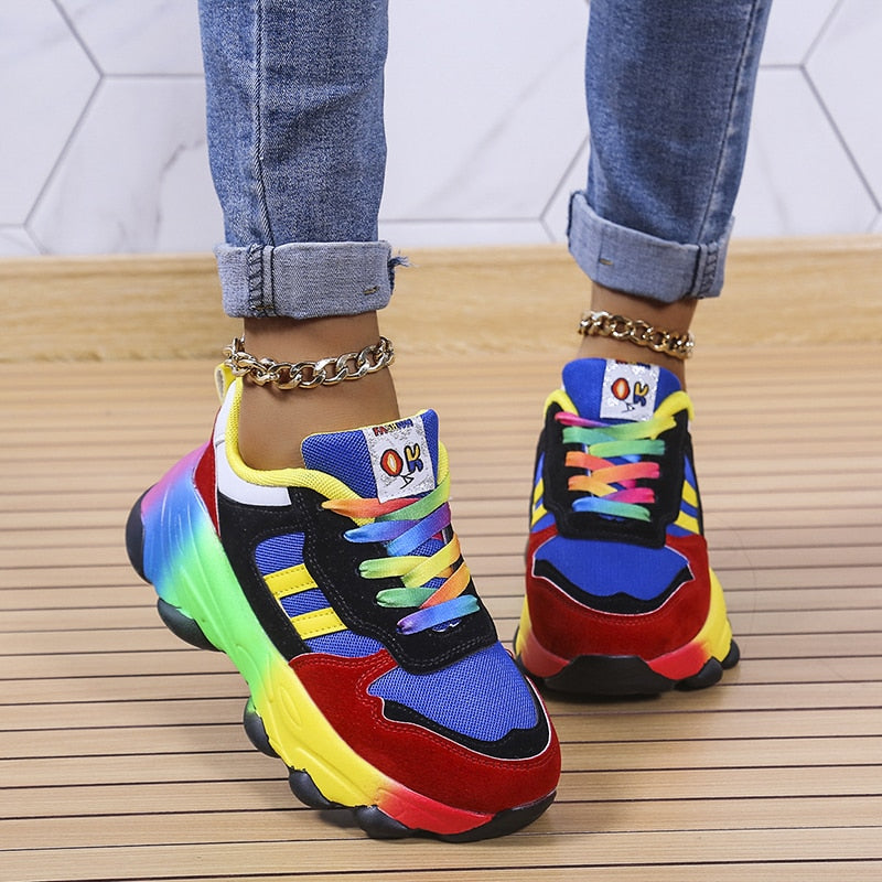 WOLFF - SwiftStep Bequeme Regenbogen Turnschuhe