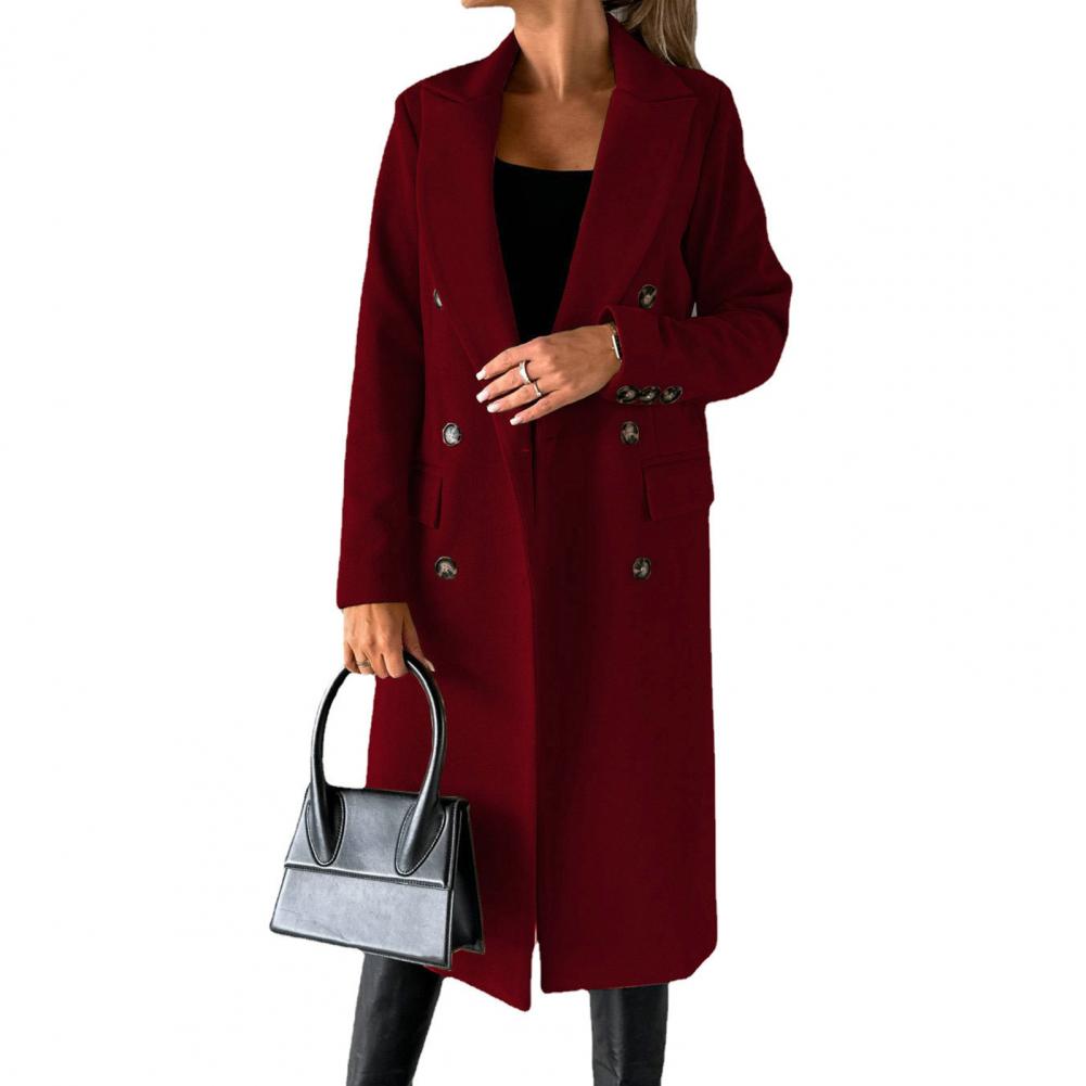 WOLFF - Schlanke Wolle mit Knopf einfarbig Damen Mantel Jacke